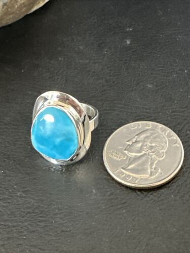 Sterling Silver Blue Kingman Turquoise Ring | Sz 7 | 17595