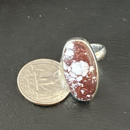 Men's & Women's Wild Horse Turquoise Ring | Navajo Sterling Silver | Sz 8 | 17359
