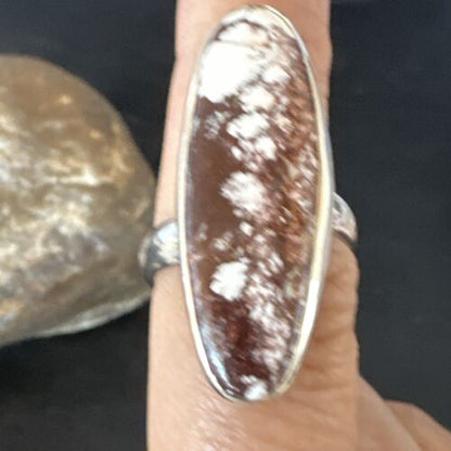 Navajo Wild Horse Turquoise Ring | Sterling Silver | Sz 8 Adjustable | Authentic Native American Handmade | 15553