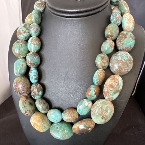 XXL Men's Chunky Spiderweb Turquoise Necklace | Navajo Sterling Silver | 21" | 16239
