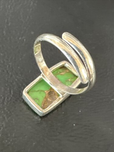Adjustable Navajo Green Mojave Turquoise Ring | Sterling Silver | Sz 10 | 15710 - Masha USA