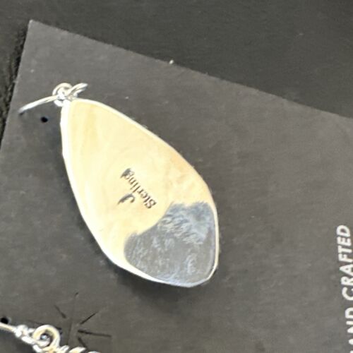Navajo Wild Horse Turquoise Dangle Earrings | Sterling Silver | Authentic Native American Handmade | 16518