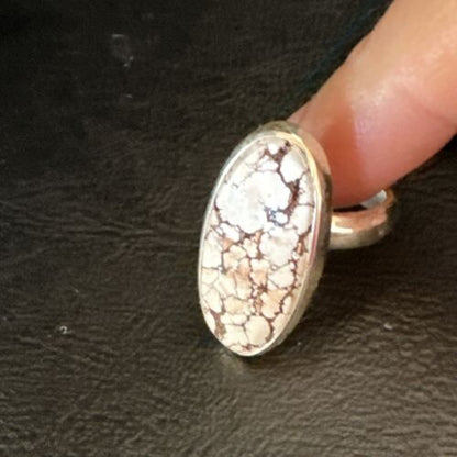 Navajo Wild Horse Turquoise Ring | Sterling Silver | Sz 7 | Authentic Native American Handmade | 17285