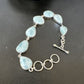 Navajo Blue Larimar Bracelet | Sterling Silver 7 Link | 8" | Authentic Native American Handmade | 16085