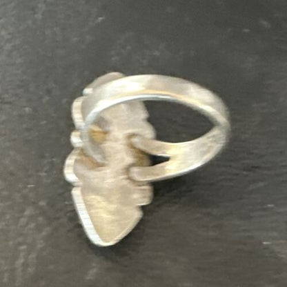 Navajo Green Turquoise Ring | Sterling Silver | Sz 4.5 | Authentic Native American Handmade | 15361