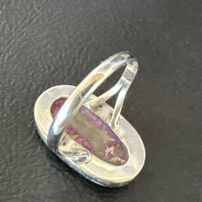 Navajo Purple Mojave Turquoise Ring | Sterling Silver | Sz 10 | Authentic Native American Handmade | 15773