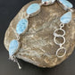 Navajo Blue Larimar Link Bracelet | Sterling Silver | 8" | Authentic Native American Handmade | 16081