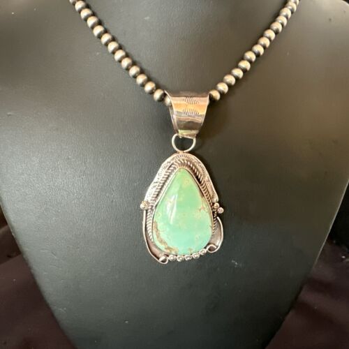 Women's Royston Turquoise Pendant Necklace | Navajo Pearls | Sterling Silver | 17061