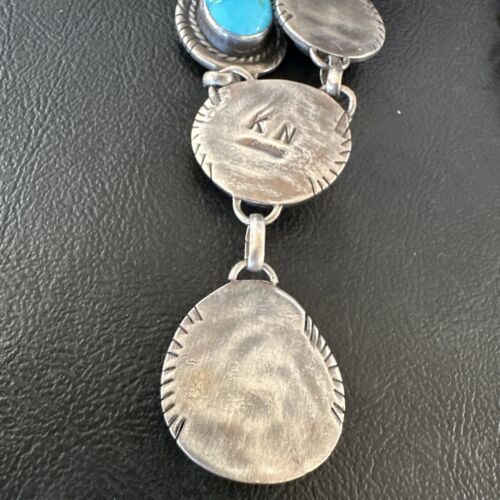Navajo Lariat Necklace with Blue Kingman Turquoise | Sterling Silver | 26" | 15907