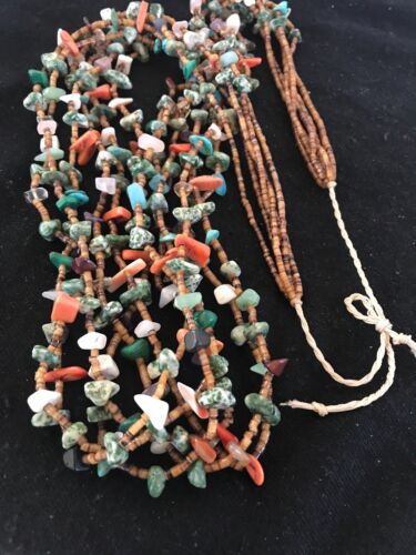Santo Domingo Multi-Stone Bead Necklace | 32" | Authentic Native American Handmade | 3992