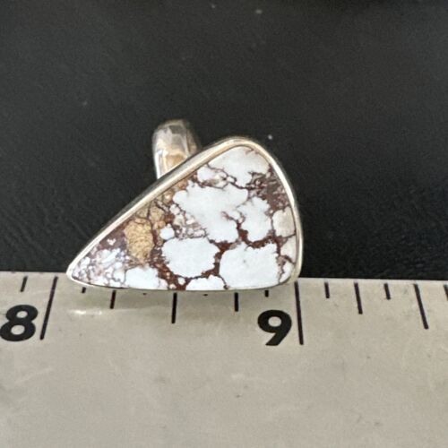 Men's and Women's Wild Horse Turquoise Ring | Navajo Sterling Silver | Sz 7 | Authentic Native American Handmade | 17355 - Masha USA