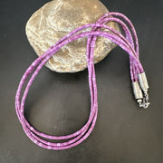 Sugilite Heishi Bead Necklace | 3 Strand | Stabilized Sterling Silver | Authentic Native American Handmade | 15999