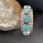 Navajo Blue #8 Turquoise Cuff Bracelet | Sterling Silver | 5 Stones | Authentic Native American Handmade | 1884