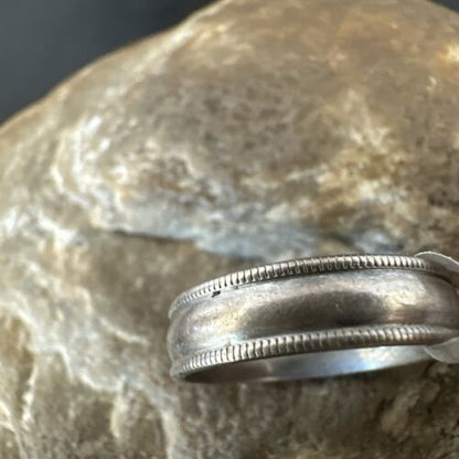 Navajo Sterling Silver Wedding Band | Sz 7.5 | Authentic Native American Handmade | 14275