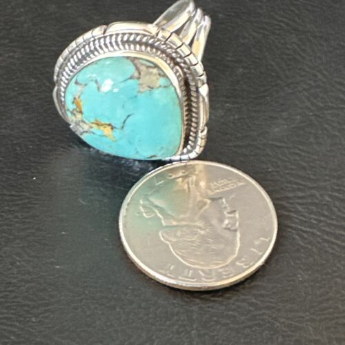 Navajo Blue #8 Turquoise Ring | Sterling Silver | Sz 11 | Authentic Native American Handmade | 15506