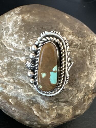 Men's Women's Blue Turquoise #8 Navajo Ring | Sterling Silver | Sz 11 | 16895