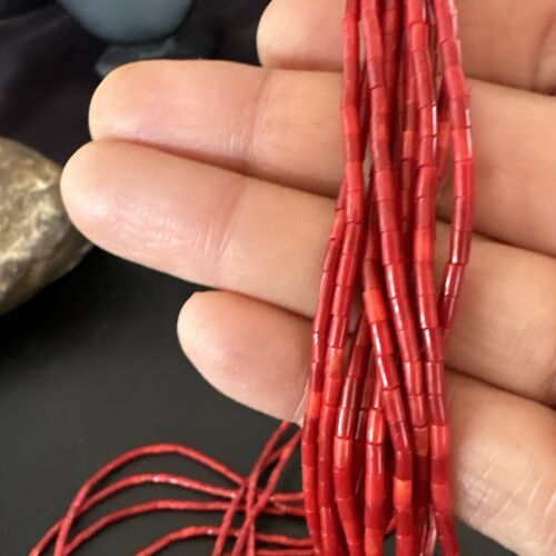 Red Apple Coral Heishi 10-Strand Necklace | Liquid Sterling Silver | 18" | 16913