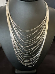 Graduated Bib Heishi Liquid Necklace | Sterling Silver | 20" | 17240