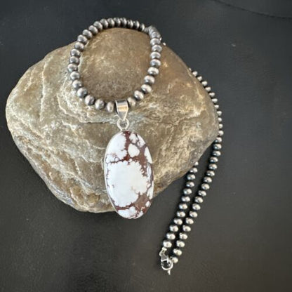 Navajo Wild Horse Necklace Pendant | Sterling Silver | Authentic Native American Handmade | 15718