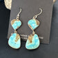 Navajo Blue Kingman Turquoise Dangle Earrings | Sterling Silver | Authentic Native American Handmade | 15113