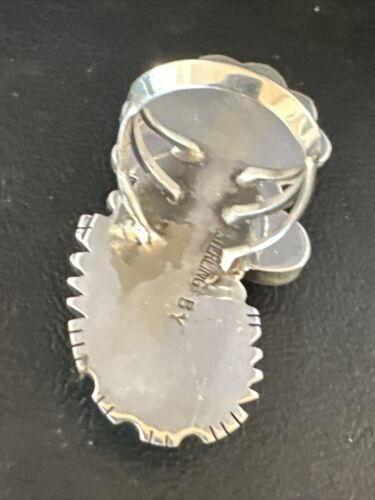 Navajo Royston Turquoise Cluster Ring | Authentic Native American Sterling Silver | Multi-Stone | Sz 9.5 | 14844