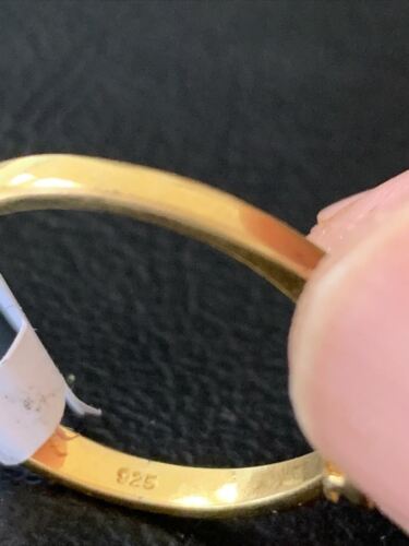 American Women's Gold Plated Purple Amethyst Ring | Sterling Silver | Sz 9 | 01787
