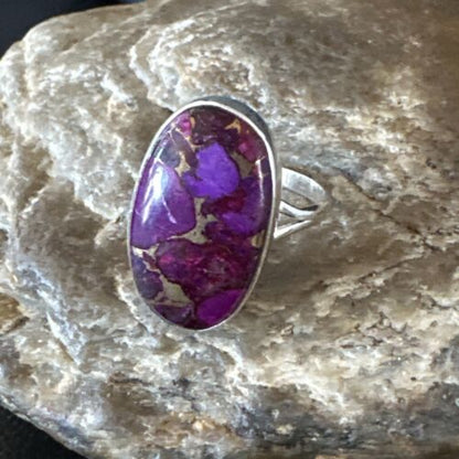 Southwestern Navajo Purple Mojave Turquoise Ring | Sterling Silver | Sz 10 | 15778