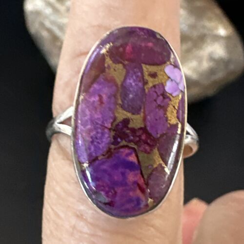 Southwestern Navajo Purple Mojave Turquoise Ring | Sterling Silver | Sz 10 | 15775