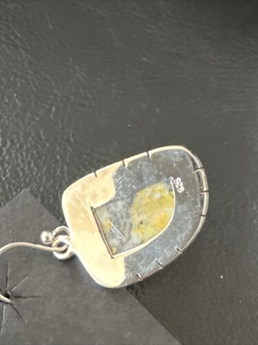 Navajo Bumblebee Jasper Earrings | Sterling Silver | Authentic Native American Handmade | 15827