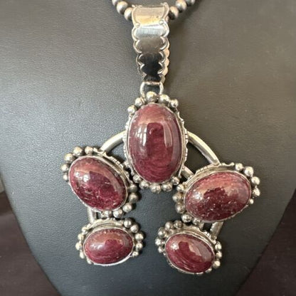 Navajo XL Purple Spiny Oyster Naja Pendant Necklace | Sterling Silver | 16100