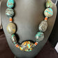 Men's Chunky Spiderweb Turquoise Necklace | Navajo Sterling Silver | Authentic Native American | 21" | 16236 Graduated