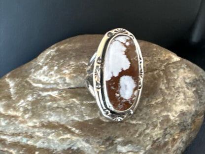 Women's Wild Horse Turquoise Ring | Navajo Sterling Silver | Sz 7 | Authentic Native American Handmade | 16390