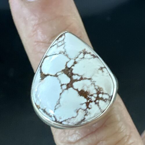 Men's and Women's Wild Horse Turquoise Navajo Ring | Sterling Silver | Sz 6.5 | 17282