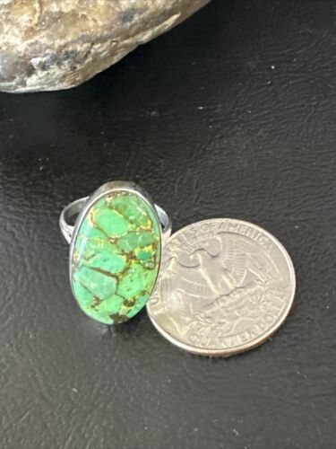 Navajo Green Mojave Turquoise Ring | Sterling Silver | Sz 6 | Authentic Native American Handmade | 15599