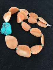 Navajo Spiderweb Turquoise Agate Pendant Necklace | Sterling Silver | 23" | Authentic Native American Handmade | 3112