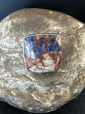 Navajo Blue Lapis Square Ring | Sterling Silver | Sz 6 | Authentic Native American Handmade | 16434