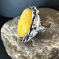 Navajo Yellow Bumble Bee Jasper Ring | Sterling Silver | Sz 9 | Authentic Native American Handmade | 14942