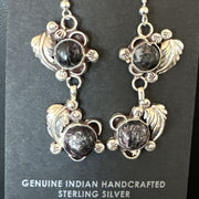 Navajo Purple Sugilite Dangle Earrings | Sterling Silver | 2" | Authentic Native American Handmade | 15691