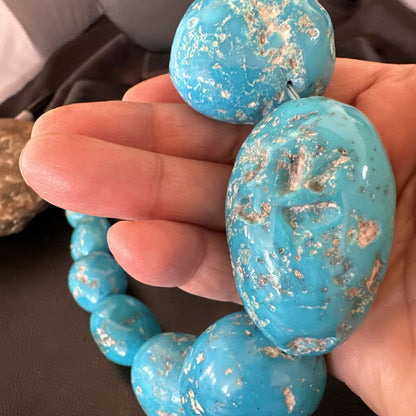 Collectors Authentic Blue Sleeping Beauty Graduated Turquoise Strand 20” 18446