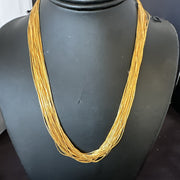 Gold Filled Heishi Tubes 30 Strand 19"Liquid Necklace | Sterling Silver | Authentic Native American Handmade | 17176