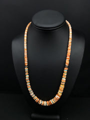 Spiny Oyster Graduated Navajo Necklace 21" | Sterling Silver | Authentic Native American Handmade | 04771