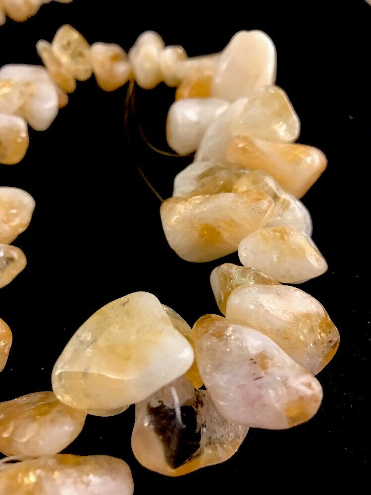 Yellow Citrine Large Strand Chunky Nuggets Bracelet 03851