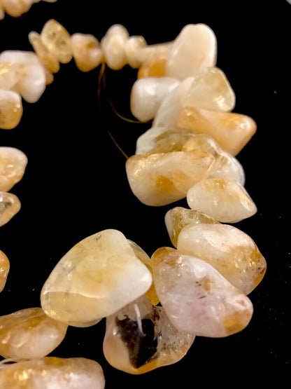 Yellow Citrine Large Strand Chunky Nuggets Bracelet 03851
