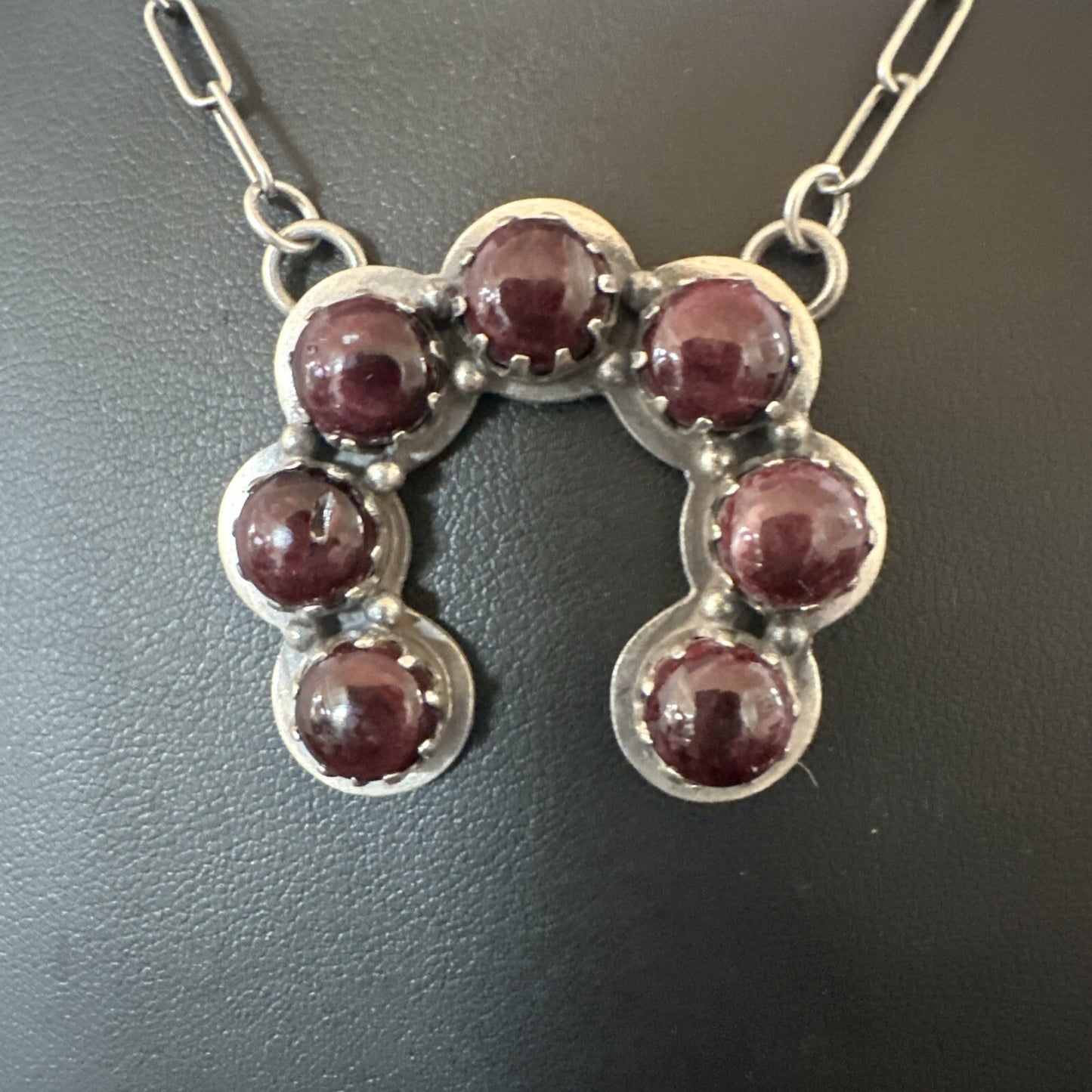 Purple Spiny Oyster Naja Pendant Navajo Sterling Silver Chain 20” Necklace 18853