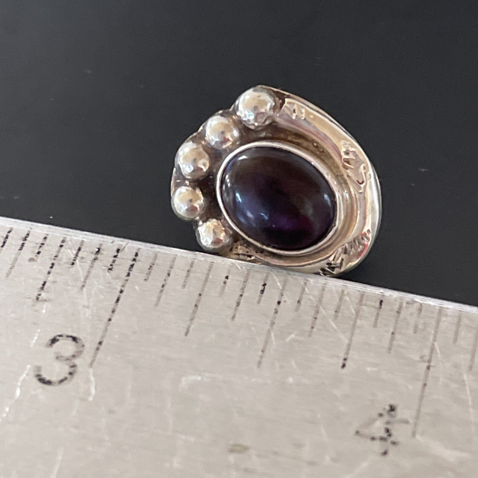 Purple Stone Navajo Sterling Silver Post Stud Earrings 02071N