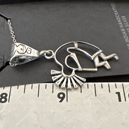 Native American Indian Kokopelli Navajo Sterling Silver Pendant 17966