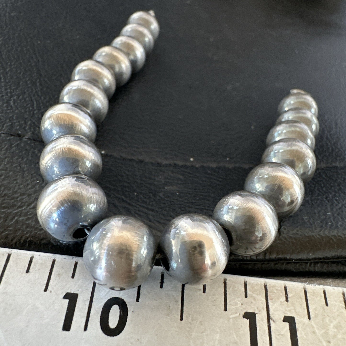 10mm Round Beads 7” Sterling Silver Beads  Bracelet 91007