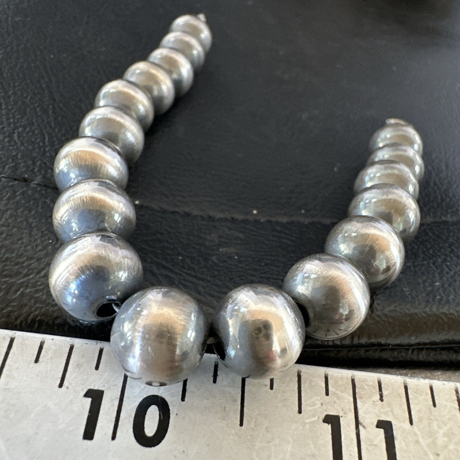 10mm Round Beads 7” Sterling Silver Beads  Bracelet 91007