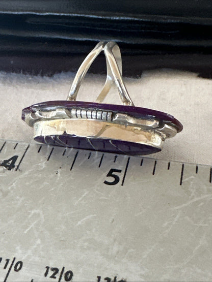 Beautiful Purple Sugilite Navajo Ring Inlay Sz 7.5 19813