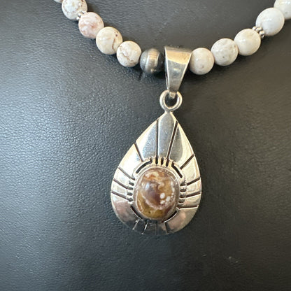 Mens Women Navajo Sterling Silver Wild Horse Necklace Pendant 23" 18270